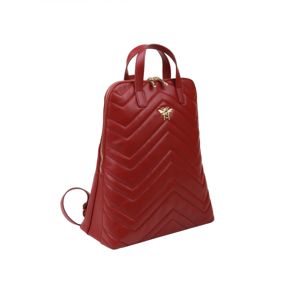 Alice Wheeler Henley Luxury Quilted Backpack - Pomegranate